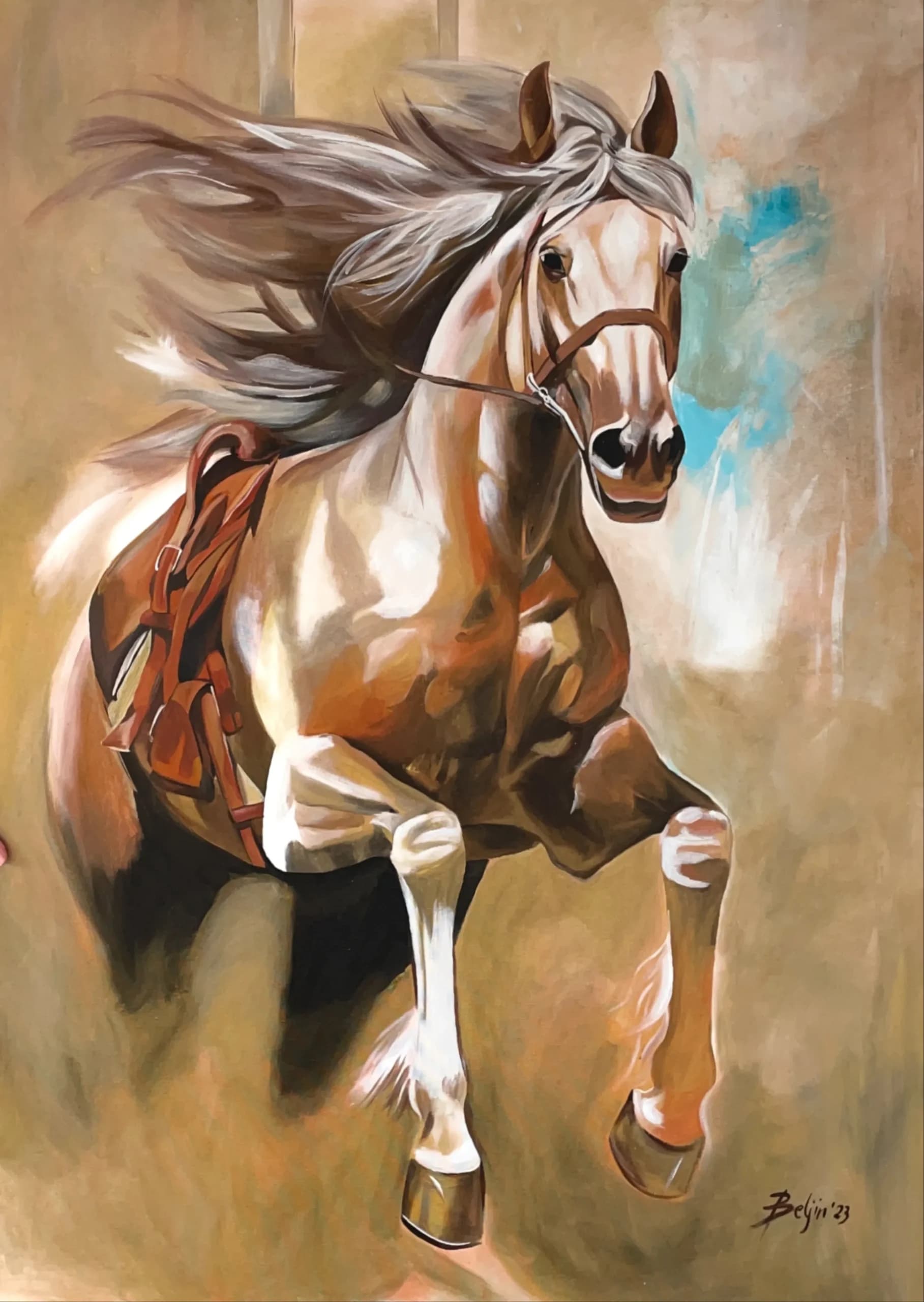 Naslikan konj koji trči