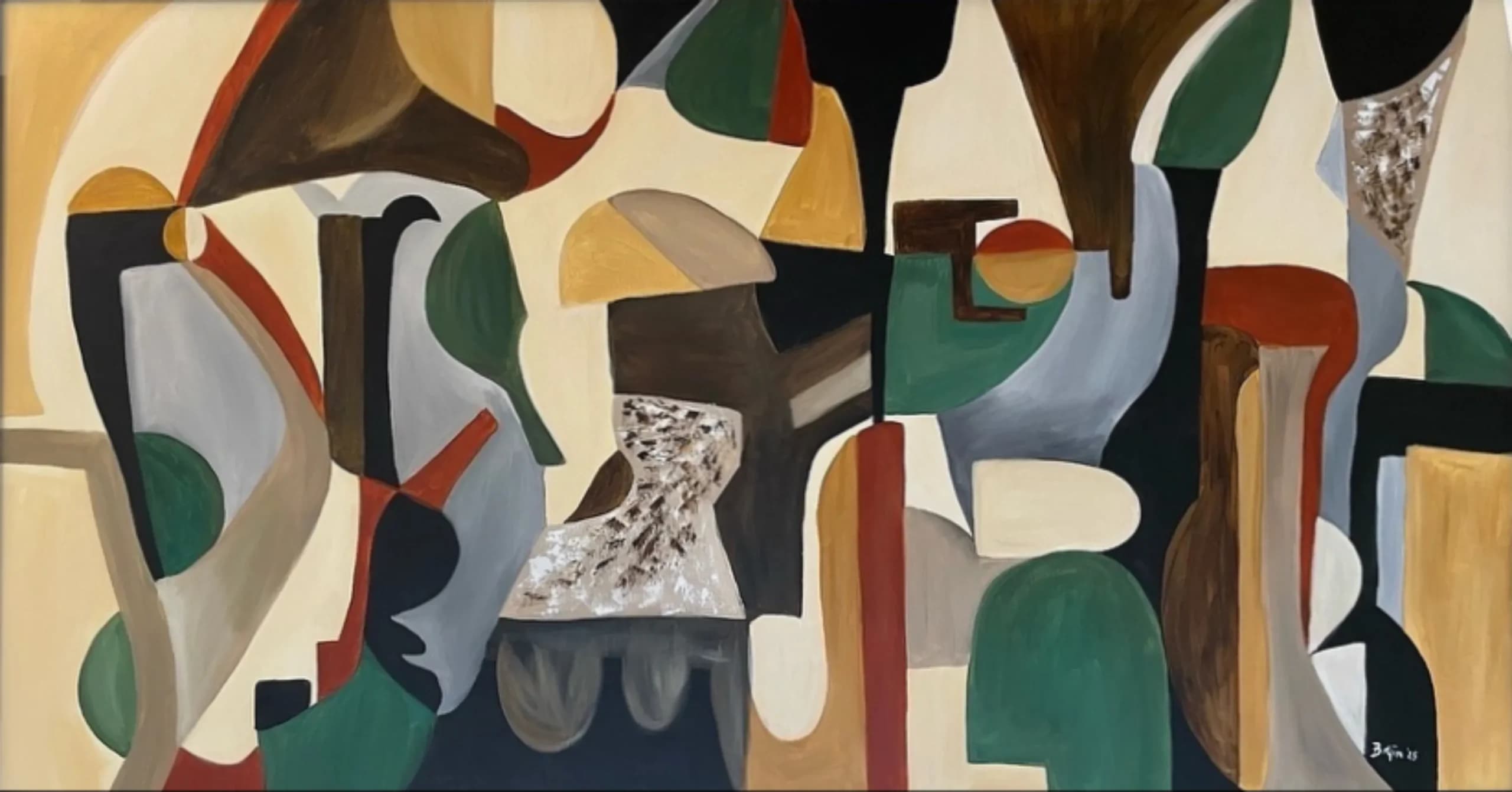 Naslikana apstrakcija sa razlim oblicima i bojama