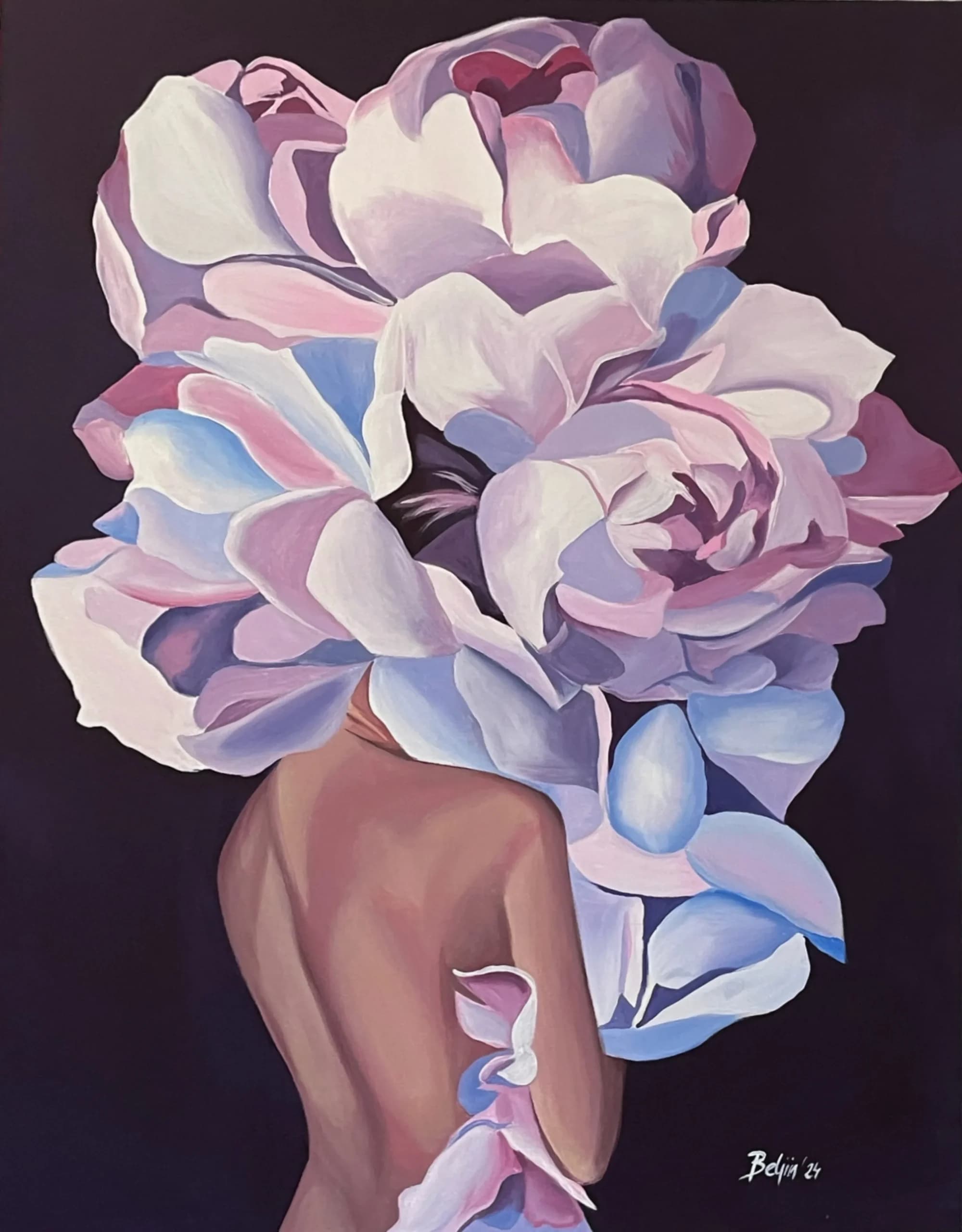 Naslikano žensko telo u cveću